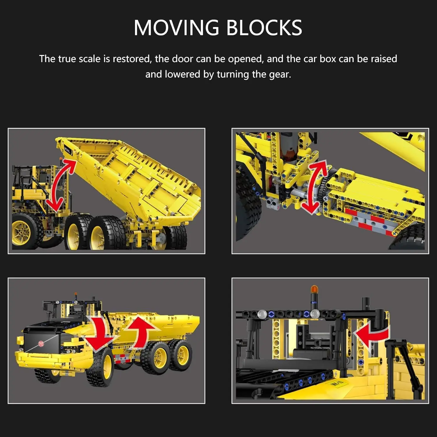 Mould King 17010 Kit de construcción de modelo de camión volquete RC, vehículo de ingeniería motorizado y controlado por aplicación, 1888 piezas para adultos y niños