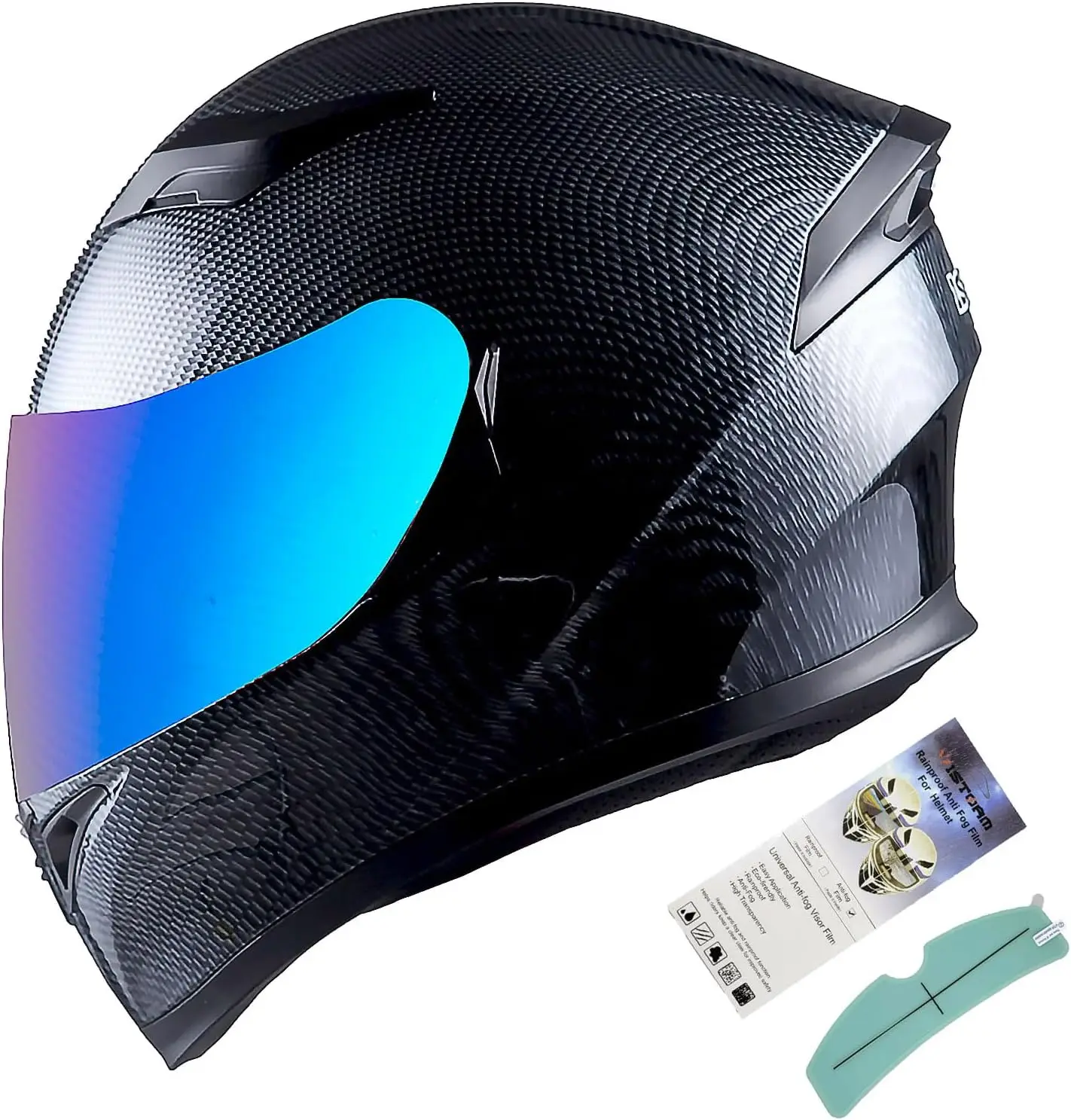 Motorcycle Street Bike Dual Visor/Sun Visor Full Face Helmet Element Silver Matt Black: HJK316