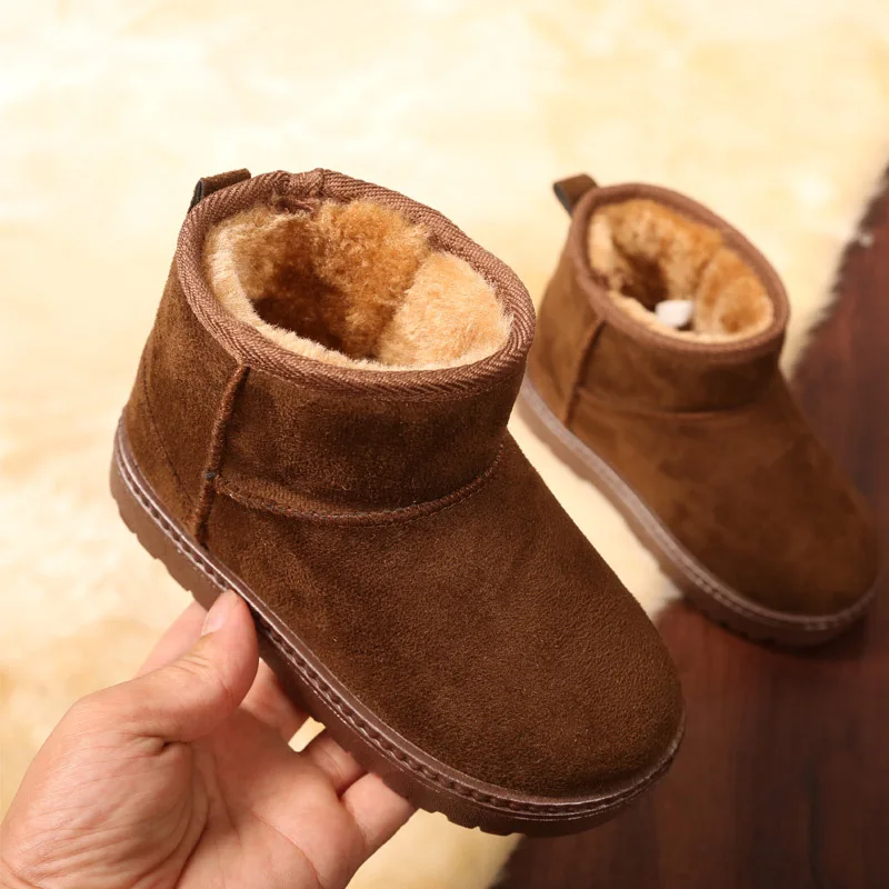 Zapatos de invierno para niños que mantienen el calor, botas de nieve para niños y niñas, zapatos de nieve sin cordones, zapatos cálidos acolchados de algodón, zapatillas de deporte para niños CSH1217