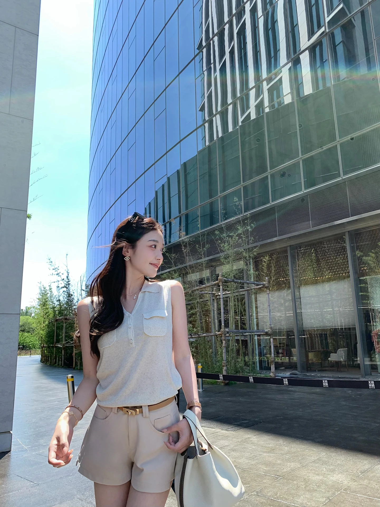 

Cchen Ne Svel Knitted Vest Women's Summer Commute Slimming Personali Pure Color Outerwear Casual Faion