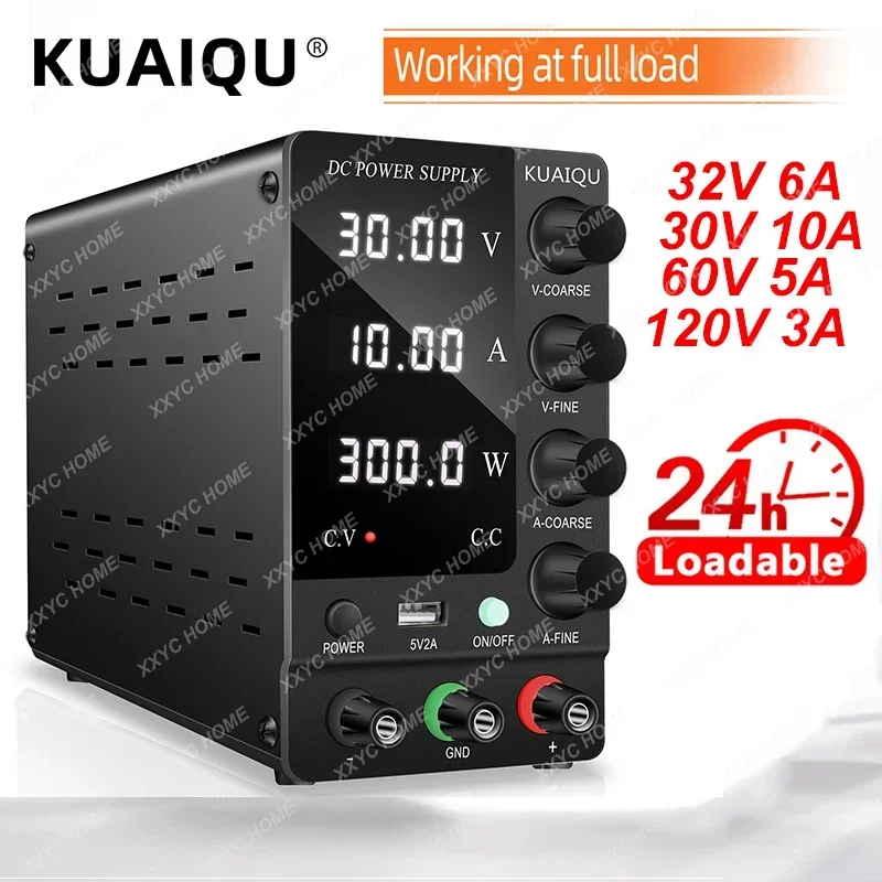 

KUAIQU DC Laboratory Power Supply 30V 60V 120V Adjustable Voltage Regulator Bench Switching Power Supply Preset Current ON/OFF