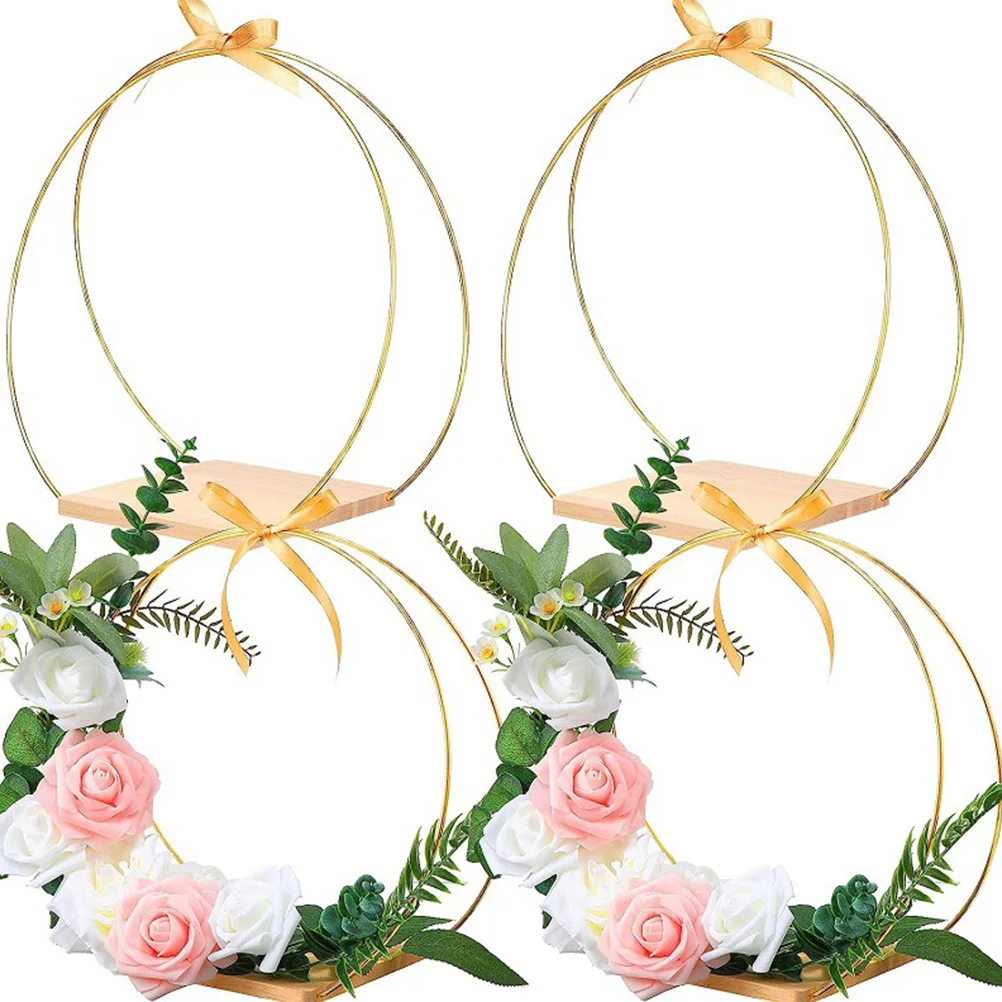 

2 Sets Golden Metal Floral Hoop Metal Floral Hoop Wedding Table Decor DIY Crafts Supply Wreath Centerpiece nament
