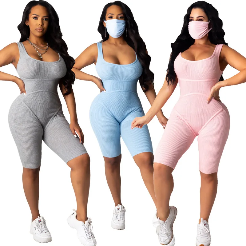 

Jumpsuit with Mask for Women, Elastic, Thin, Pit Stripe, Coverage Vest, Splicing, Pull-up with Mask