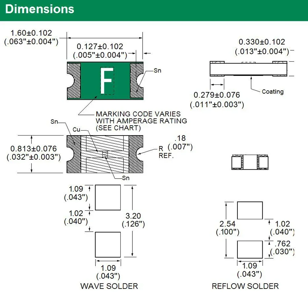 50pcs Littelfuse 0603 0.75A 750mA SMD SMF Fuse 32V Very Fast Acting Surface Mount 0467.750 Marking Code G