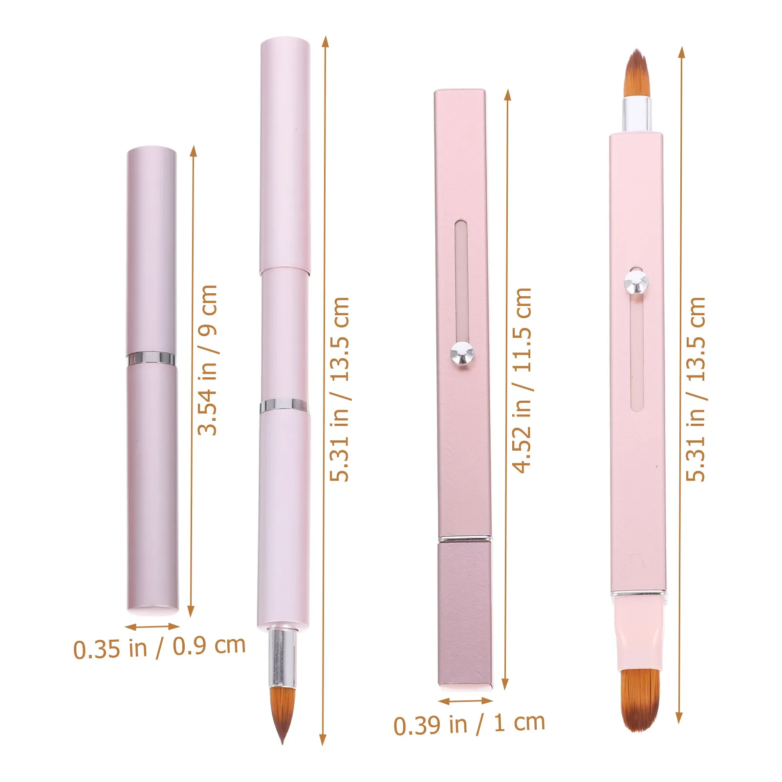 2Pcs Lip Brush for Women Retractable Double Tip Easy Carry Makeup Brush for Lip Gloss Balm Precision Application on The Go