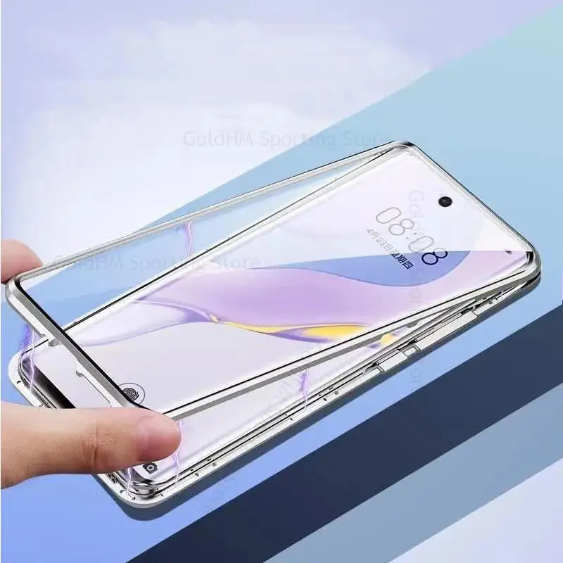 Tempered Glass Phone Case For Samsung S22 Ultra 5G 360 Double Sided Magnetic Film Protector Flip Cover For Samsung S21 S22 Plus