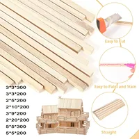 20-50pcs Balsa Wood DIY Wooden Strip Craft Square Light Wood Handcrafted Logs Soft Wood  Easy to Cut Architectural model