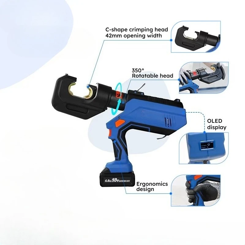 Cordless Electric Hydraulic Crimping Implement Cable Terminal Crimping Plier ES-400