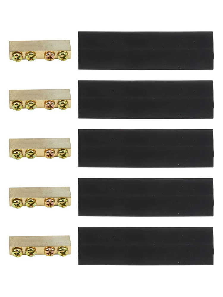 5pcs 100/120A Copper Pillar Screw Terminal Block With Heat Shrink Tubing Quick Connect Cable Connection Screw Terminal Block