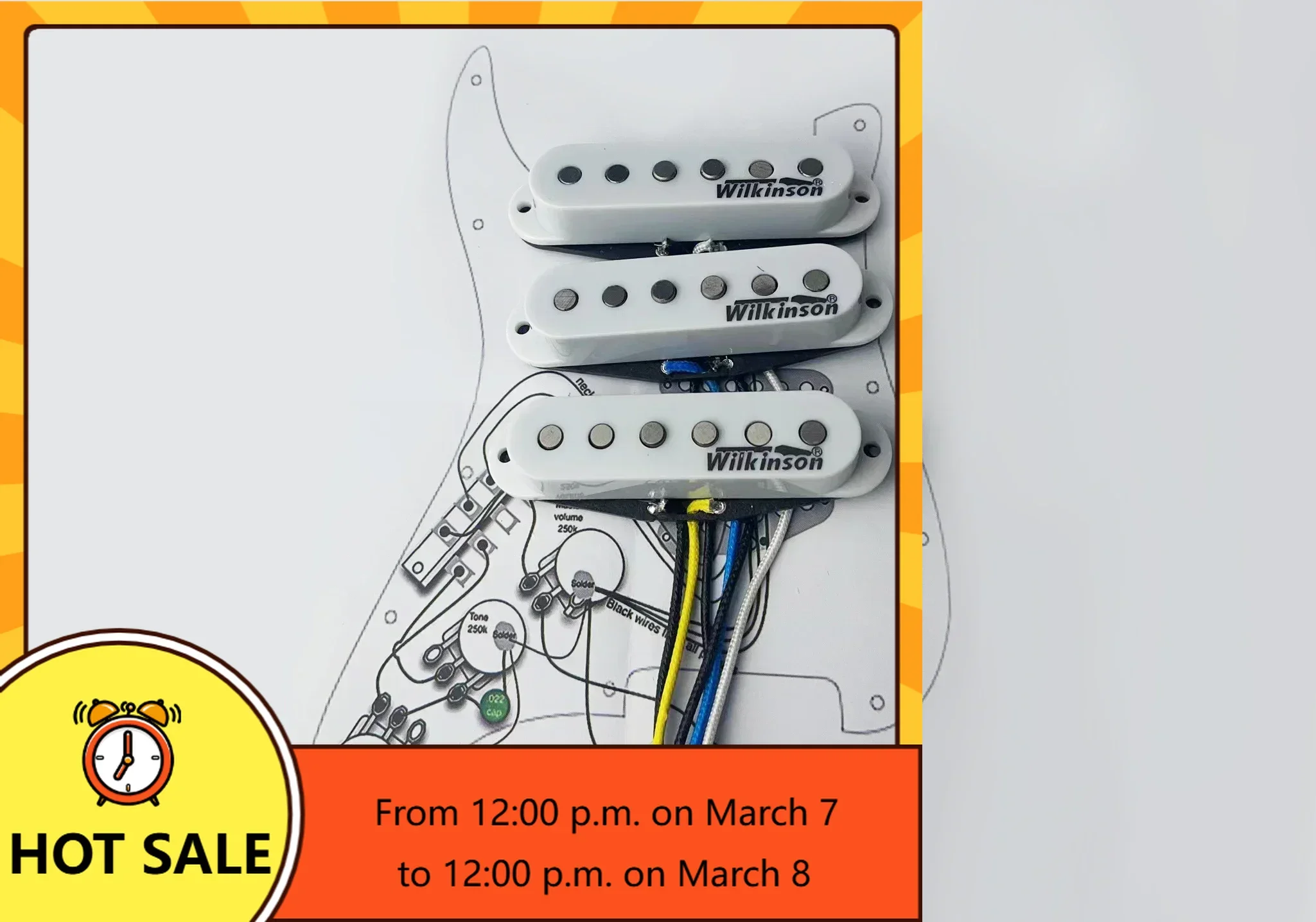 

Q-X- Music Store--brand new-Wilkinson WVS 60's Alnico5 SSS Single Coil Guitar Pickups With Copper shaft Wiring Kit /1 Set