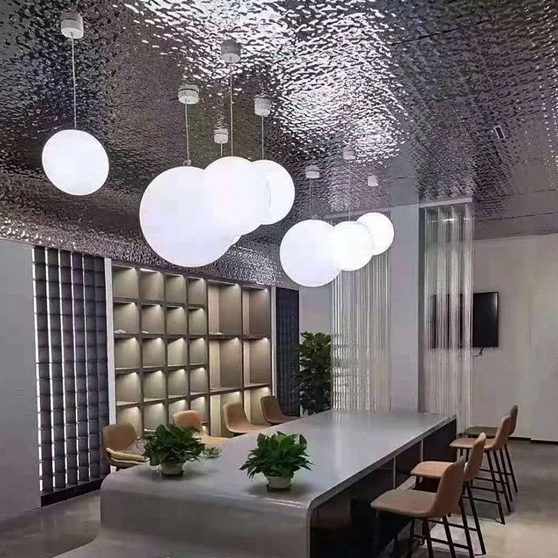 TY1304 stainless steel ceiling 600 * 600 water ripple embossed gusset 8K mirror engineering wave ceiling material