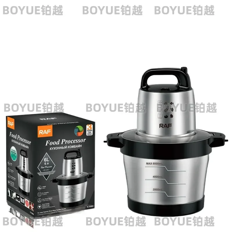 6L Electric Meat Grinder Large Capacity Household Food Processor Garlic Mincer Heavy Duty Stainless Steel Kitchen Appliance