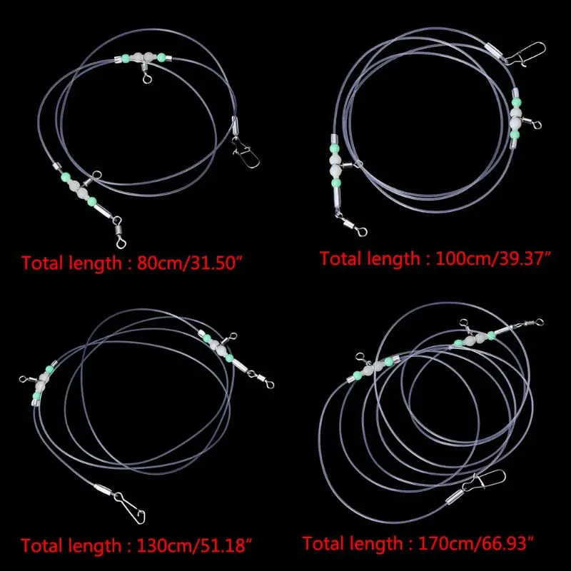 Connecteur de roulement pour ligne de pêche, 1 groupe, pivote, perles lumineuses de nuit, broches