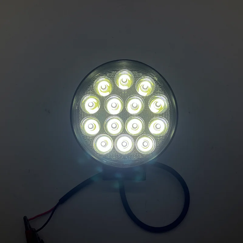 Wholesale 42W thickness 50MM Round high and low beam driving lamp Waterproof Spotlight Trucks Excavator car led work light