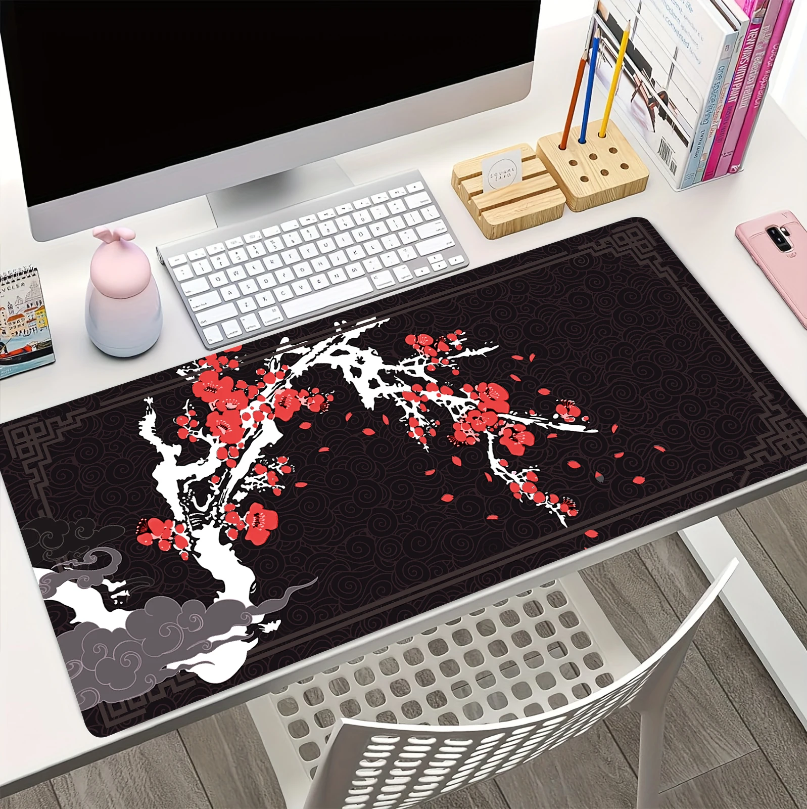 Japanese Style Larger Mousepad Flower Xxl Gaming Keyboard Mouse Pad Computer Desk Mat Accessories Game Office Carpet Table Mats