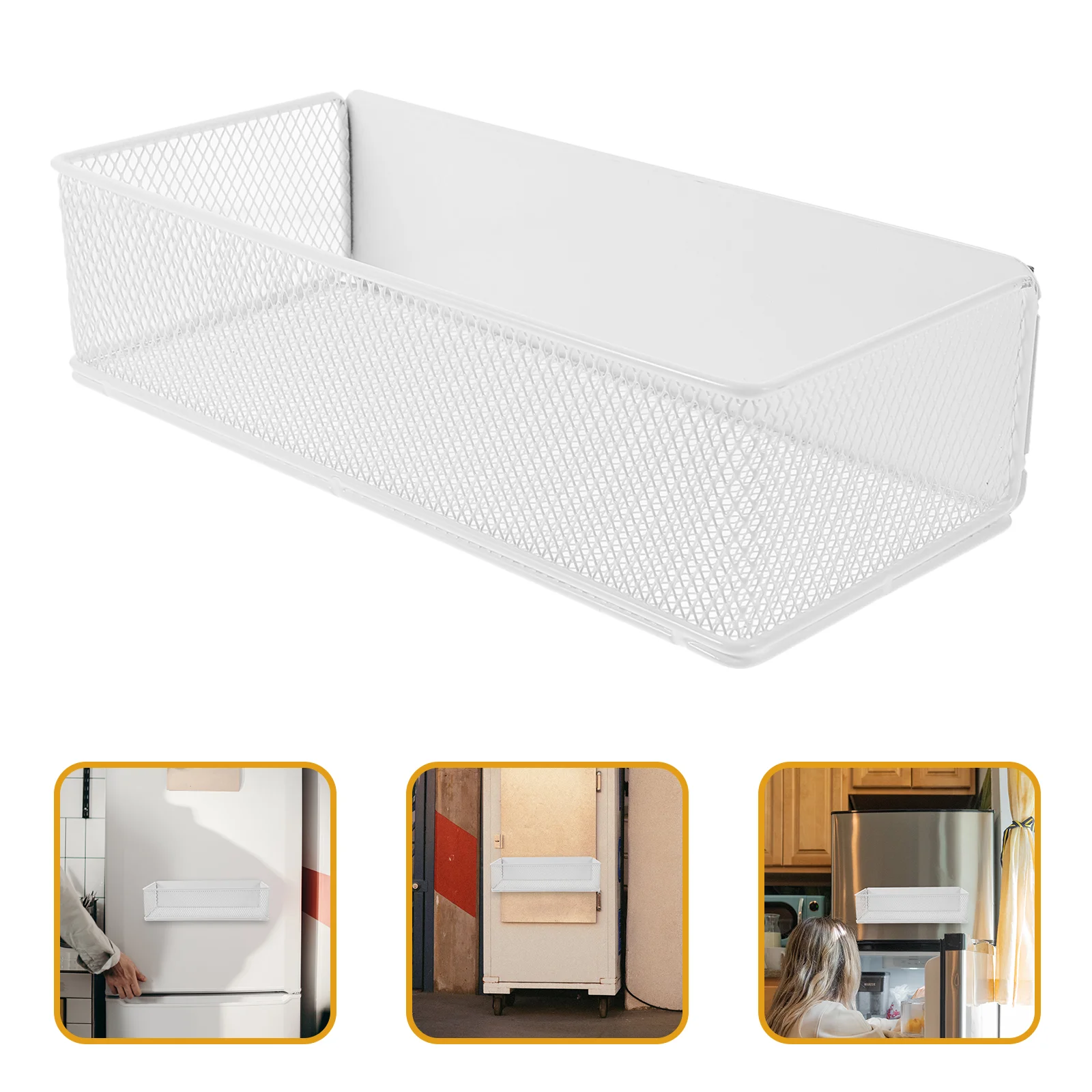 

Refrigerator Storage Box Fridge Magnetic Shelves for Washing Machine White Iron over The Door Shelf