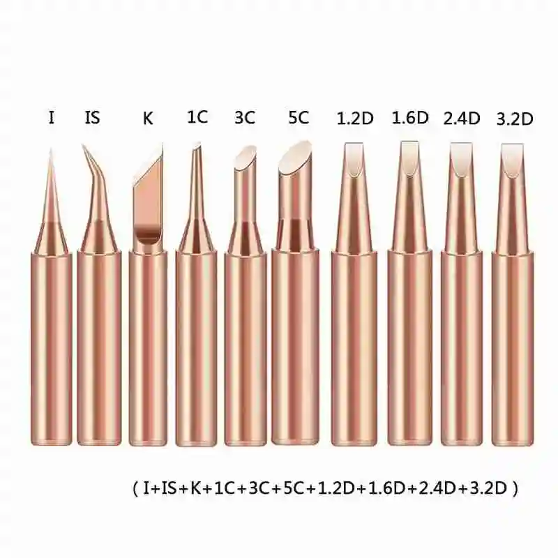 10Pcs Soldering Iron Tip Pure Copper 900M Soldering Iron Head Set Inside Hot Bare Copper Electric Soldering Iron Welding Tools view 5