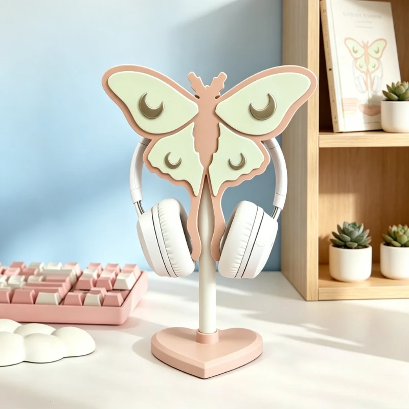 

New Cute Butterfly Headphone Stand Custom Pink 3D Printing Headset Holder Kawaii Desktop Decoration for Gaming Headset Display