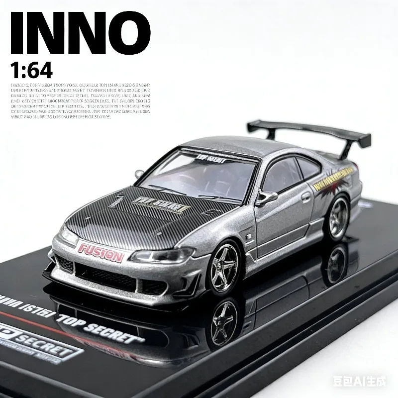 

INNO 1:64 Модель автомобиля Nissan SILVIA S15 TOP SECRET, статическая, из сплава, для мальчиков, коллекционная, декоративная, для взрослых.