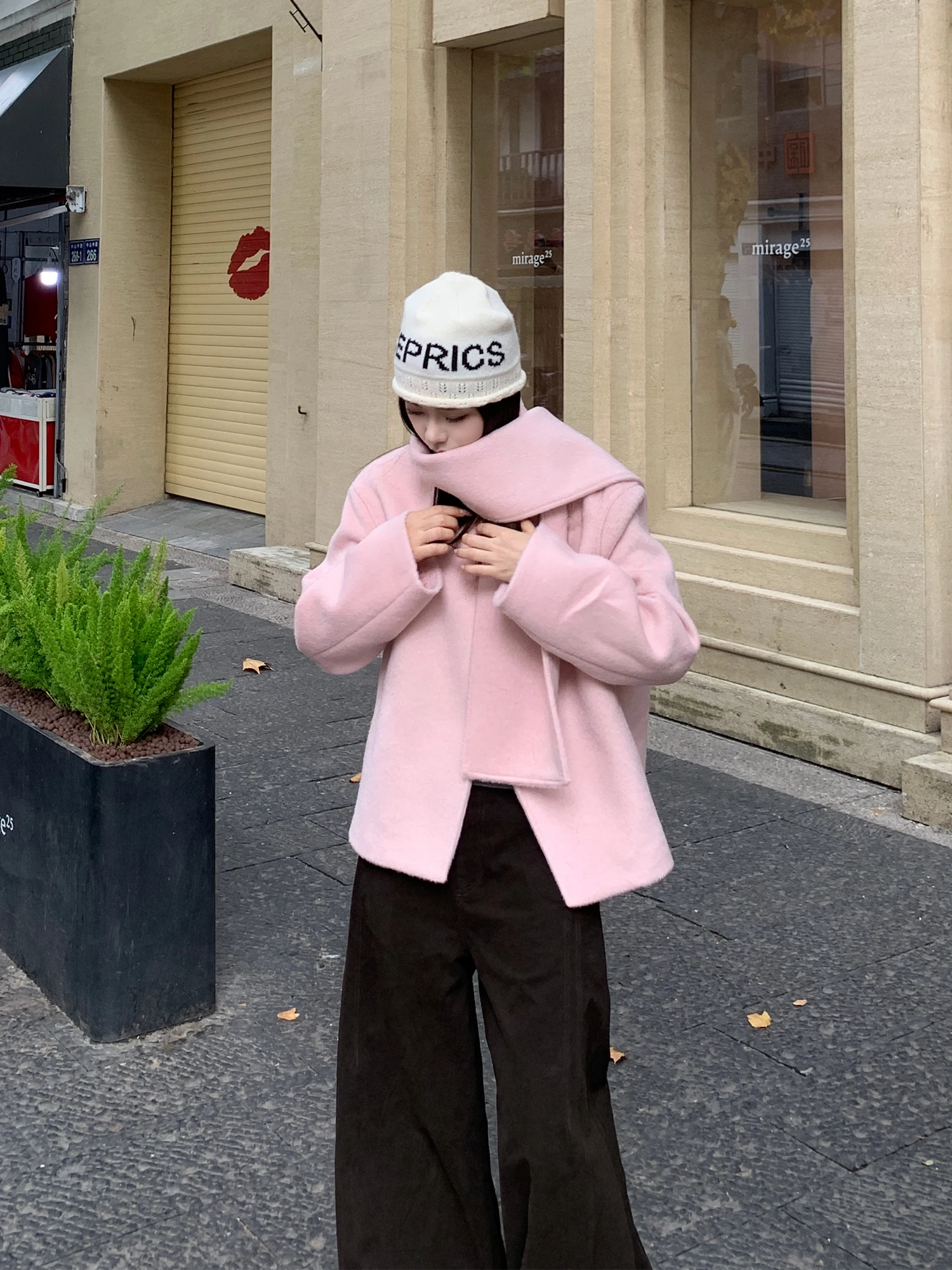 

E7Q8 Winter Thiened ort Woolen Coat for Women Straight Cut Slimming Simple Warm Outerwear Commute Sle Long Sve