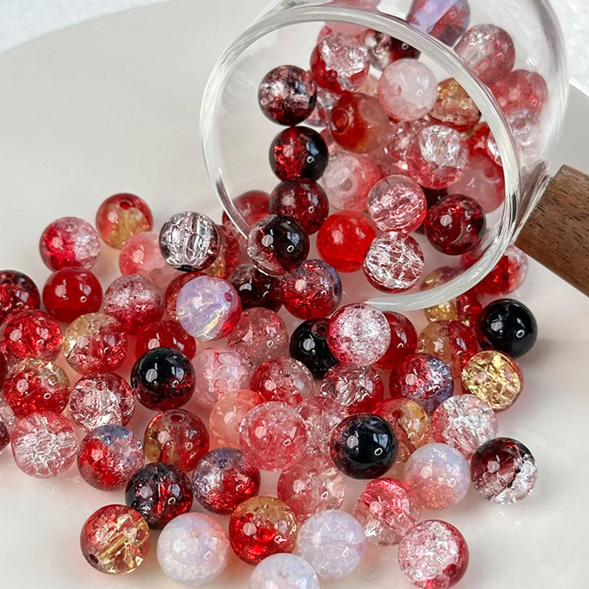 8mm Natural Snow Cracked Crystal Beads DIY Handmade For Jewelry Making Bracelet Necklace Accessories