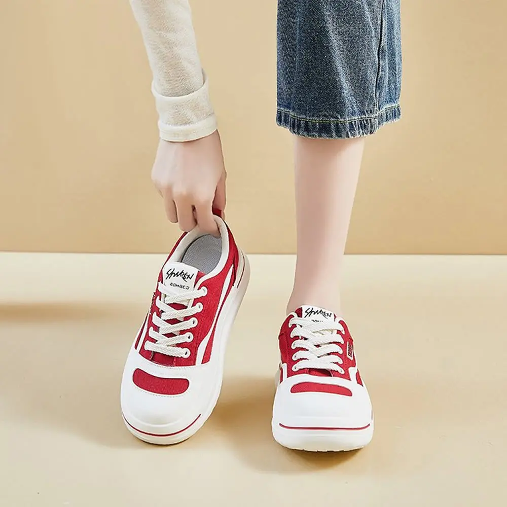

Fashion Thick Soled Casual Womens Shoes with Lace Canvas Shoes for Women Tenis De Mujer Woman Designer Shoes Platform Boots