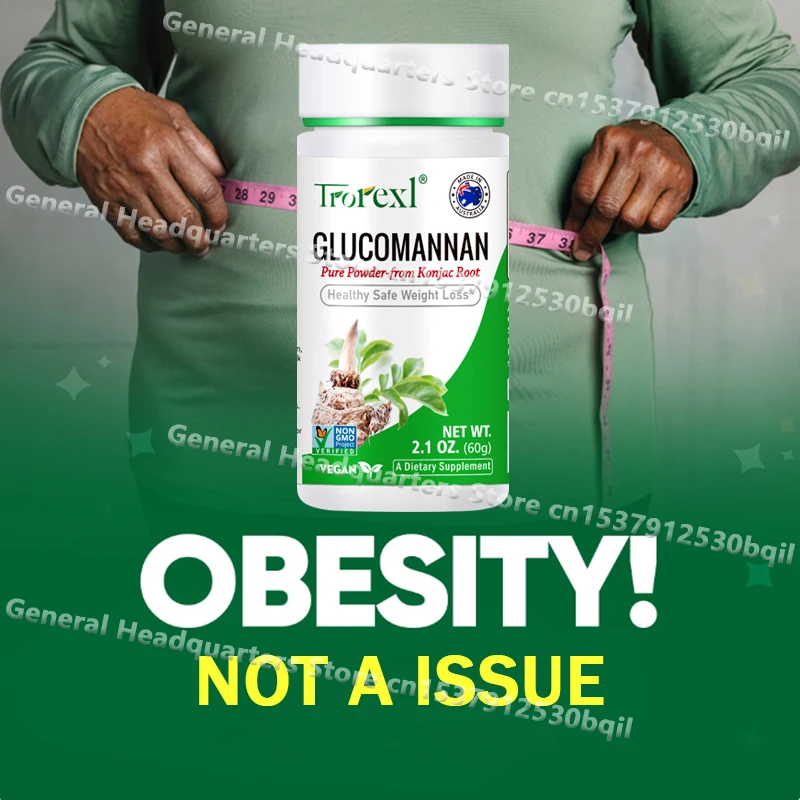 

100 Tablets Veggie Glucomannan Powder for Men & Women Body's Metabolism Helps Manage Craving