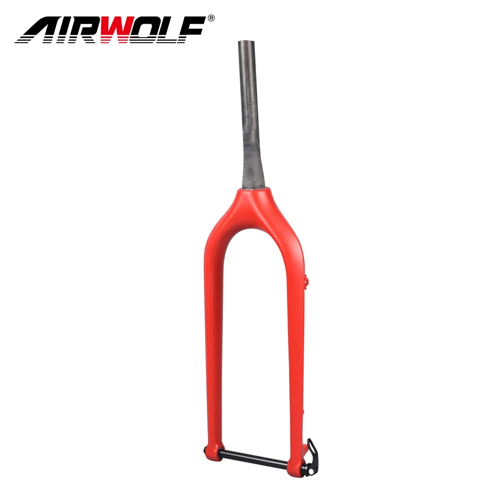 AIRWOLF Carbon Fork Mtb 26 Rigid Fork Carbon Mountain Bike Forks Steer Tube 28.6mm Matte Glossy Disc Rotor 160mm Fat Bike Fork