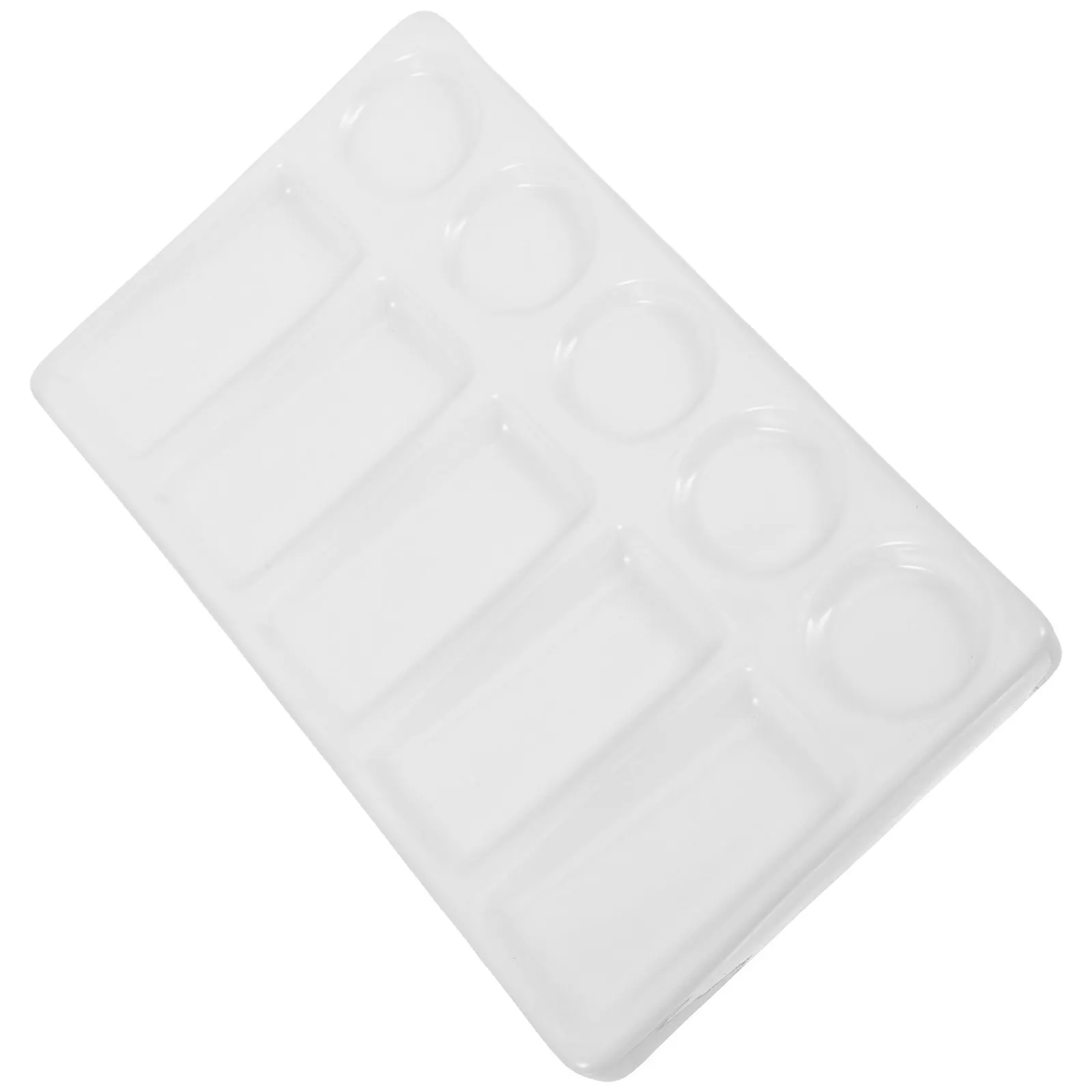 

Белая прямоугольная пластиковая палитра на 10 ячеек, имитирующая керамику, для смешивания акварели, гуаши, акрила и масляных красок