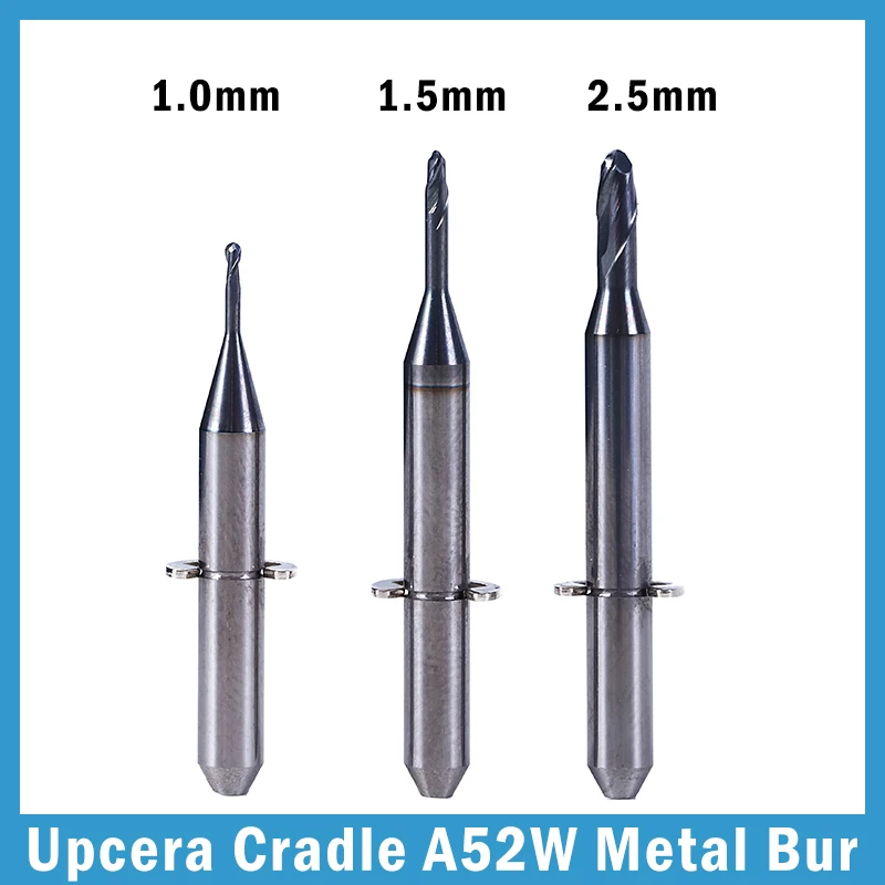 

Dental Cradle A52W Metal Milling Burs Cad Cam Drill Cutters for Titanium/CoCr Discs 1.0/1.5/2.5mm