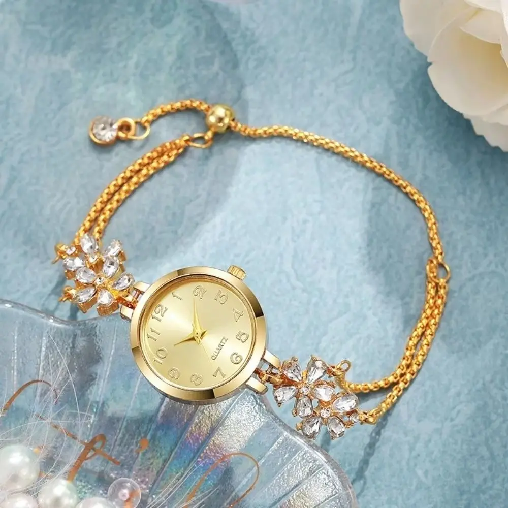 Exquisite Women's Bracelet Watch Vintage Luxury Women's Wrist Watch Drawstring Design Quartz Movement Vintage Female Clock