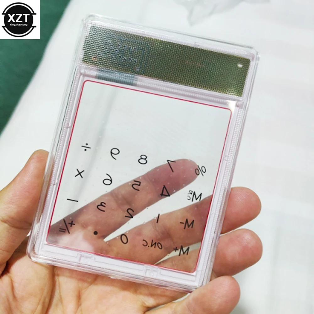 8 Digit Touch Screen Ultra slim Transparent Solar Stationery Clear Scientific Calculator use for Student School Office