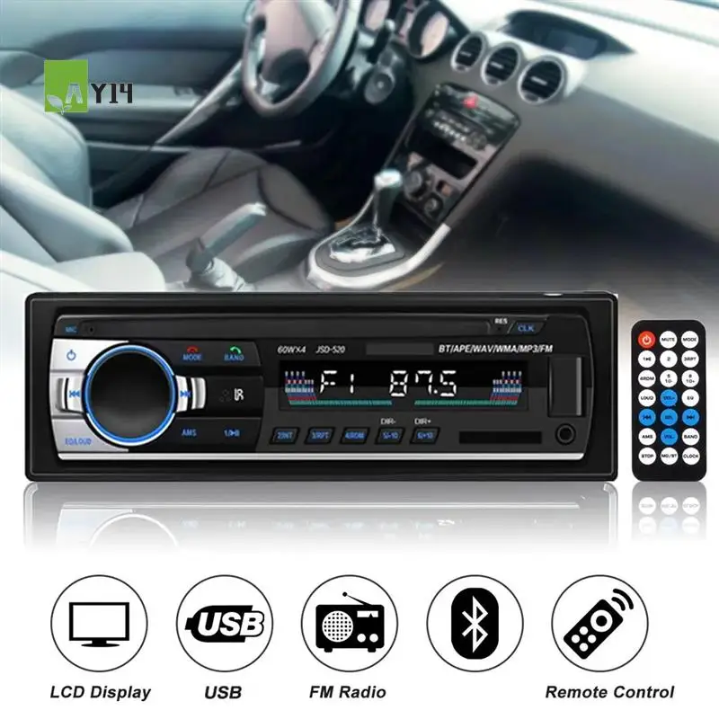 

AY14 -12V Car MP3 Player 60Wx4 Bluetooth Audio Radio Multimedia Auto Radio Player In Dash Support USB TF FM AUX