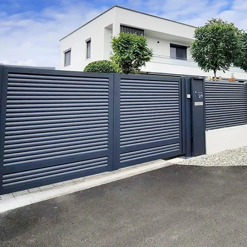 مدخل أوروبي أوتوماتيكي أسود سكني درب حديث خاص فاخر مزدوج سوينغ بوابة درب #1