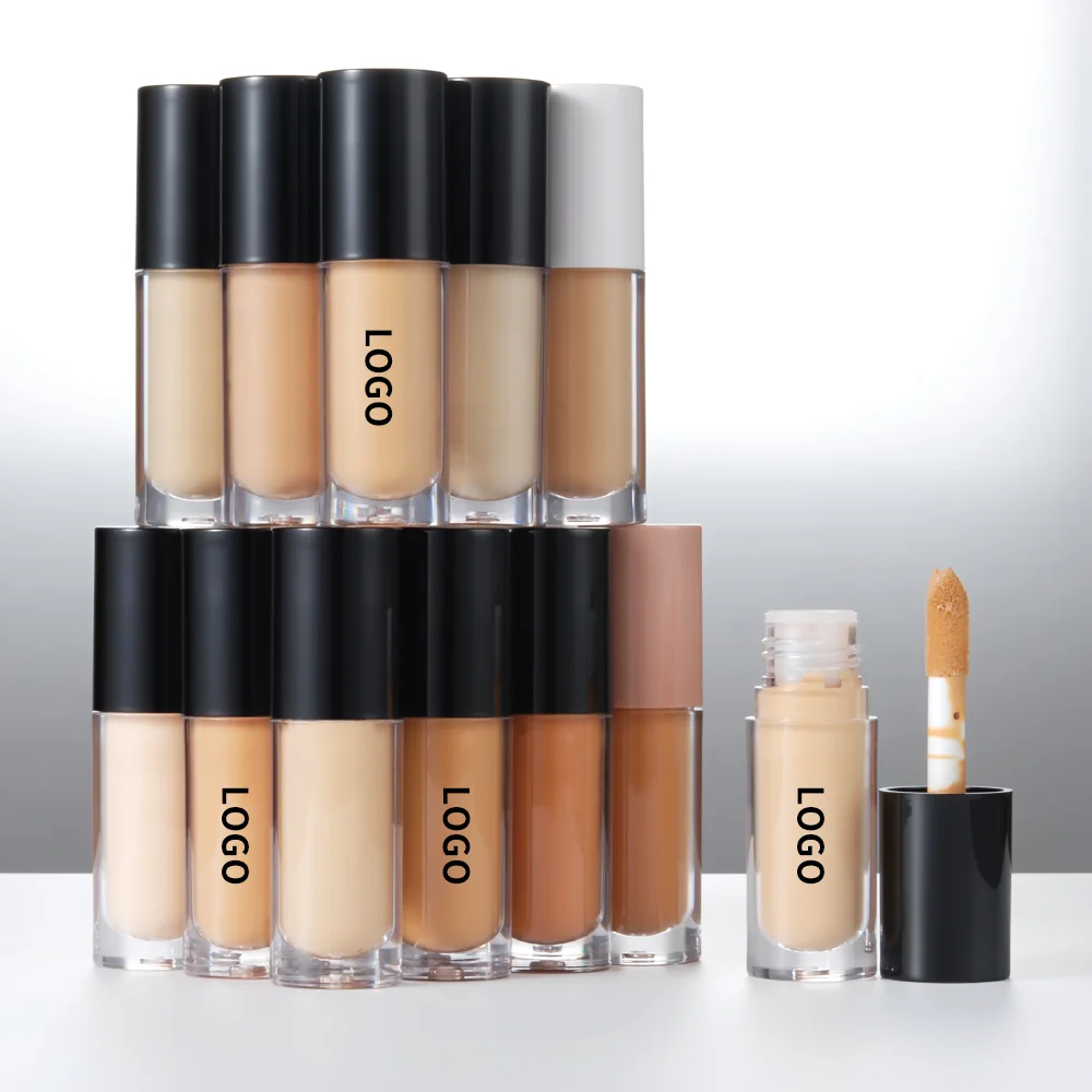 Low Moq Matte Vegan Foundation Private Label Makeup Dark Skin Liquid Concealer Full Coverage Concealer Custom Logo