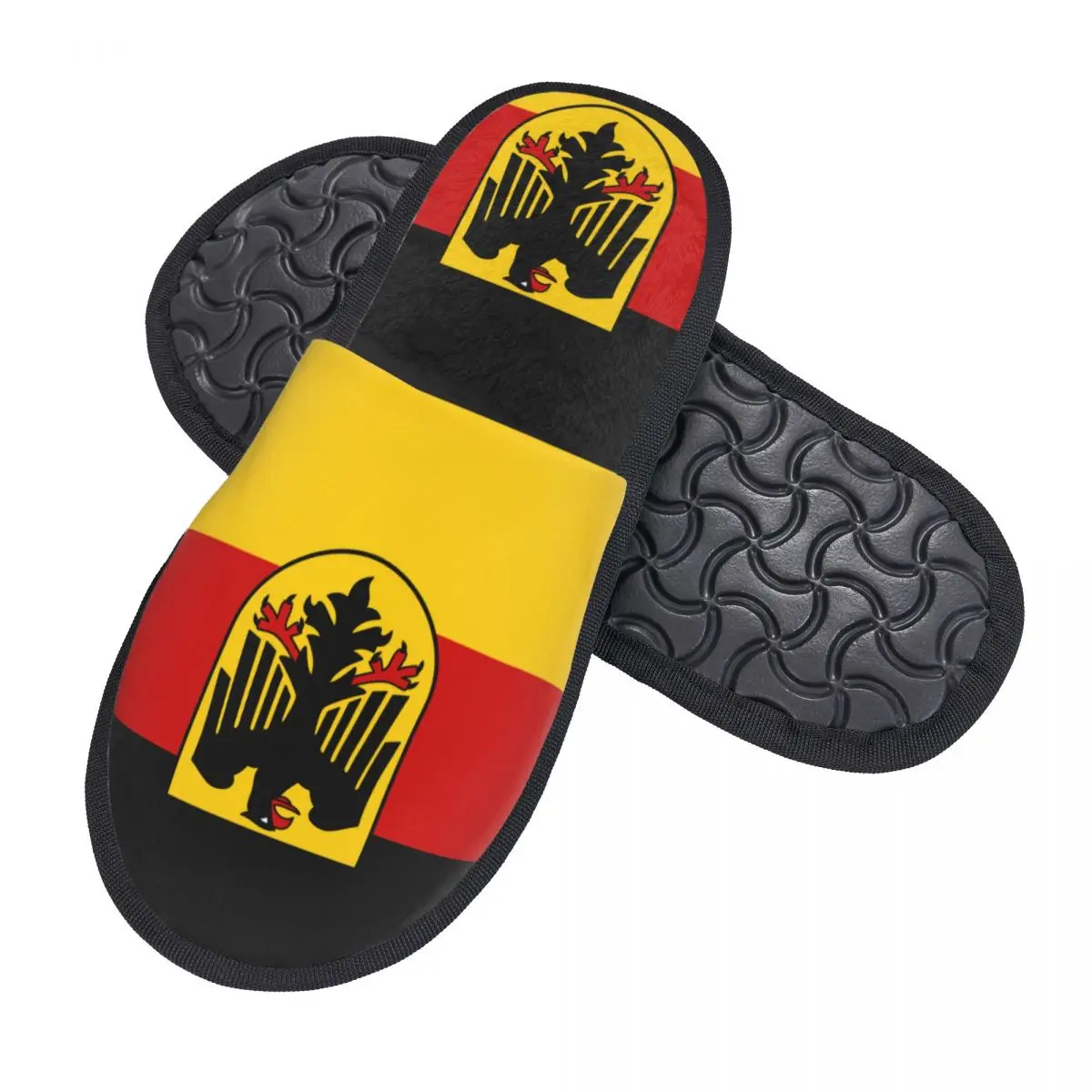 Custom Germany Flag Soft Scuff Memory Foam Slippers Women German Patriotic Hotel House Shoes