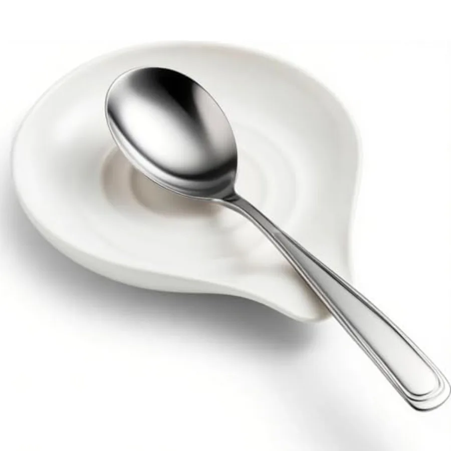 

Spoon Rest for Kitchen Countertop Porcelain Spoon Holder for Stove Top White Spoon Holder for Spatula Spoons or Tongs Farmhouse