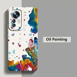 Oil Painting Flower Matte Silicone Case For Xiaomi Mi 14T 13T 12T 12 11 Lite 14 13 Poco F6 F5 X5 X6 M6 Pro Shockproof Soft Cover