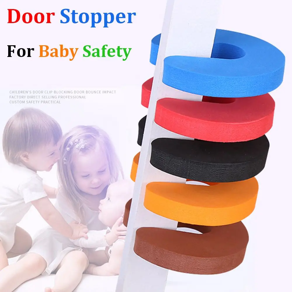 4PCS Kitchen Bedroom Soft Door Clip Baby Kids Safety Finger Protector Door Stopper Guard