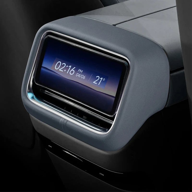 ل Xiaomi YU7 2025 2026 سيارة الخلفي منفذ الهواء عرض حامي إطار غطاء ملصق الكانتارا اكسسوارات السيارات الداخلية