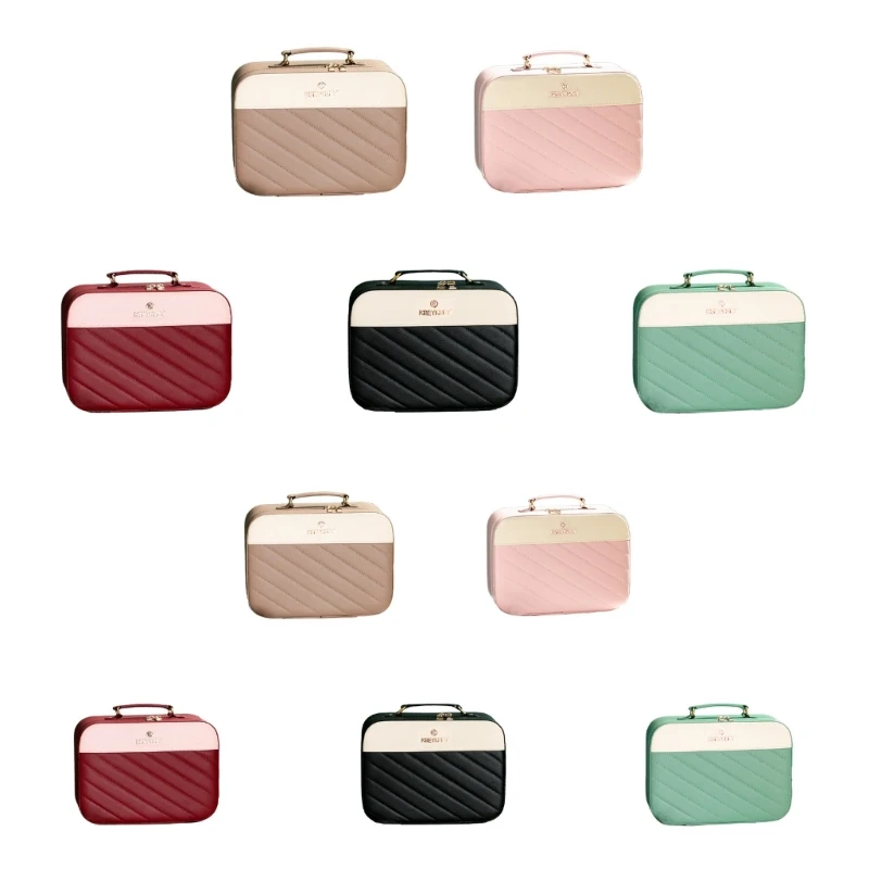 

Large Capacity Travel Toiletry Cosmetic Bags PU Leather Makeup Bags for Women 066F