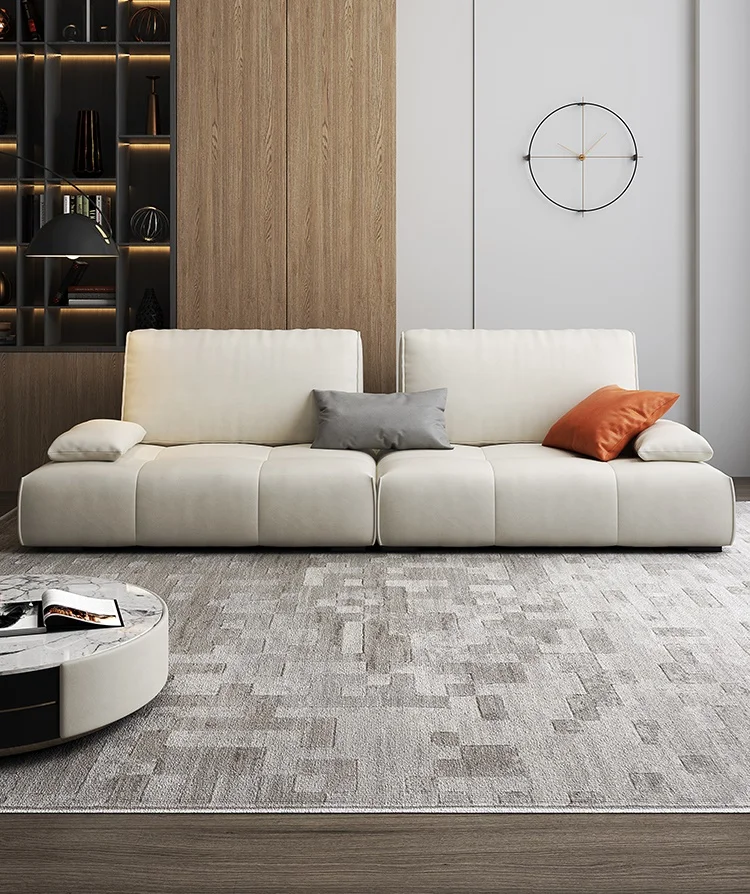 

Technology fabric sofa small apartment living room corner module creative modern minimalist cream sofa