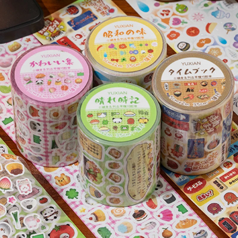 Mr.Paper-Cinta troquelada antigua con pequeño sentido de la fortuna, cinta adhesiva para álbum de recortes, suministros de papelería, decoración manual DIY