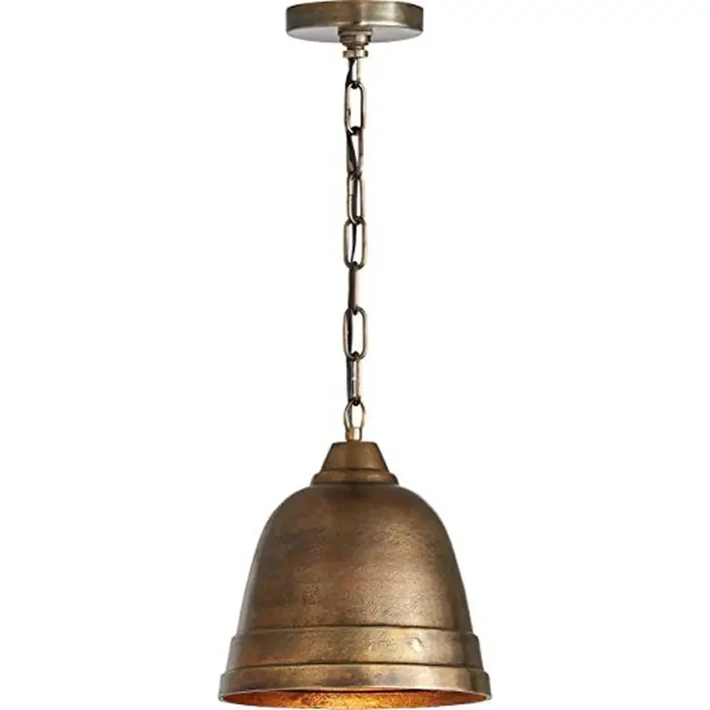 Handcrafted Sand-Cast Aluminum Industrial Metal Bell Pendant Light 1-Light 100W 11