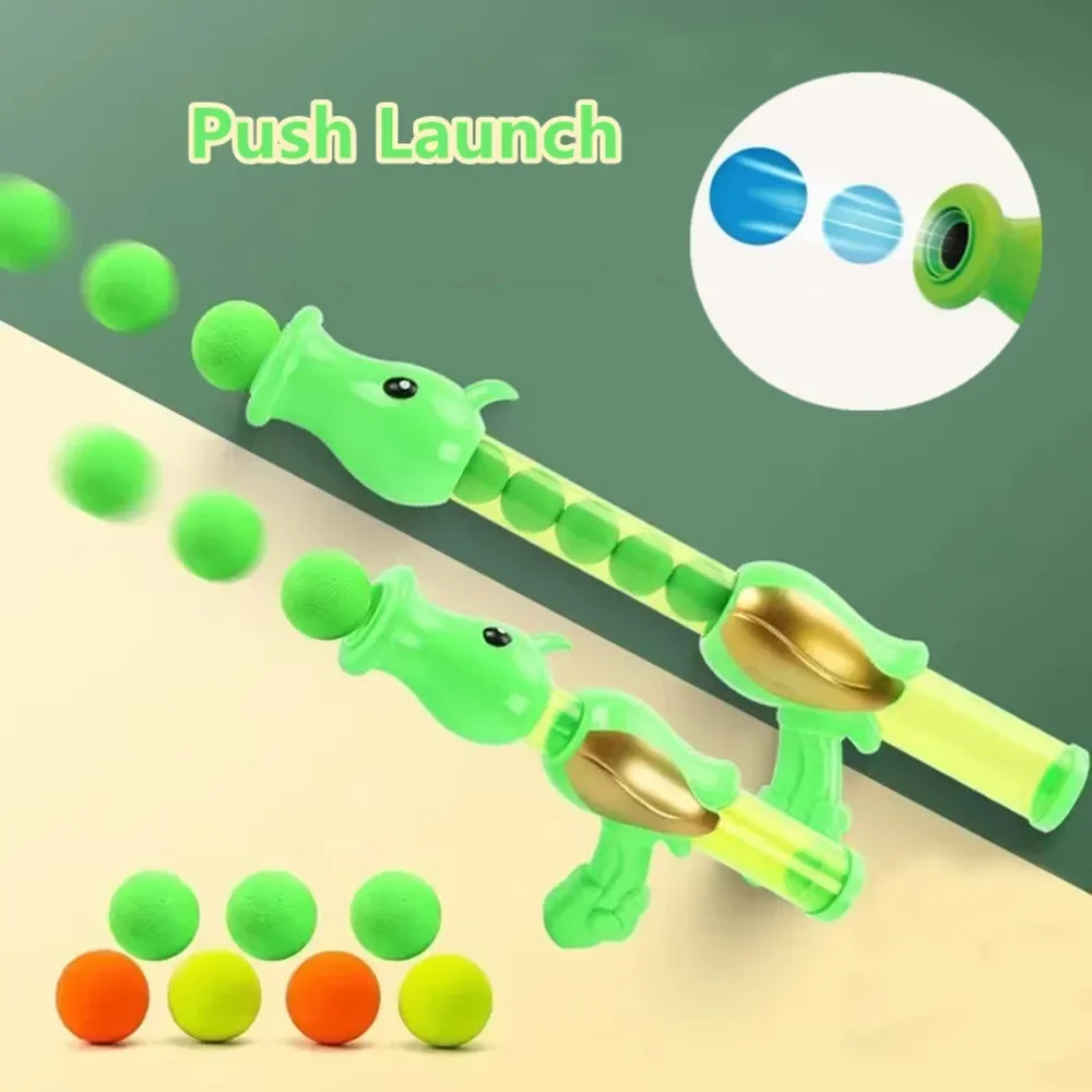 Interactive Cat Toy Ball Pea Aerodynamic Shooter Cats Game Dogs Soft Bomb Launcher Kitten Toys Launch Training Children Pet Gift