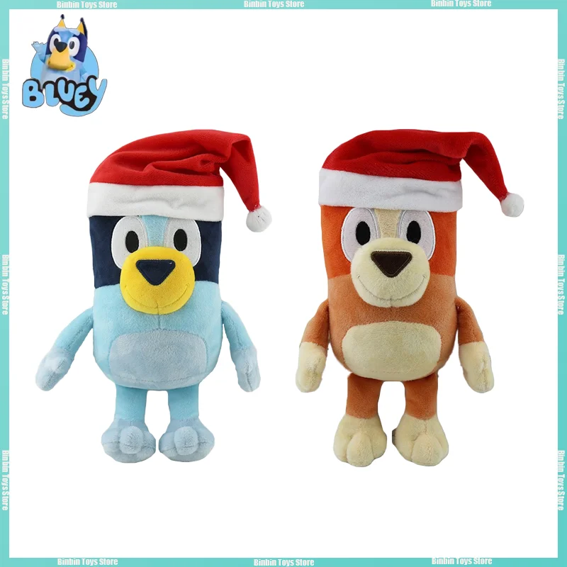 20cm/30cm Moose Origina Bluey Plush Toy Christmas Style Cartoon Animation Animal Bingo Soft Cotton Plush Doll Children New Gift