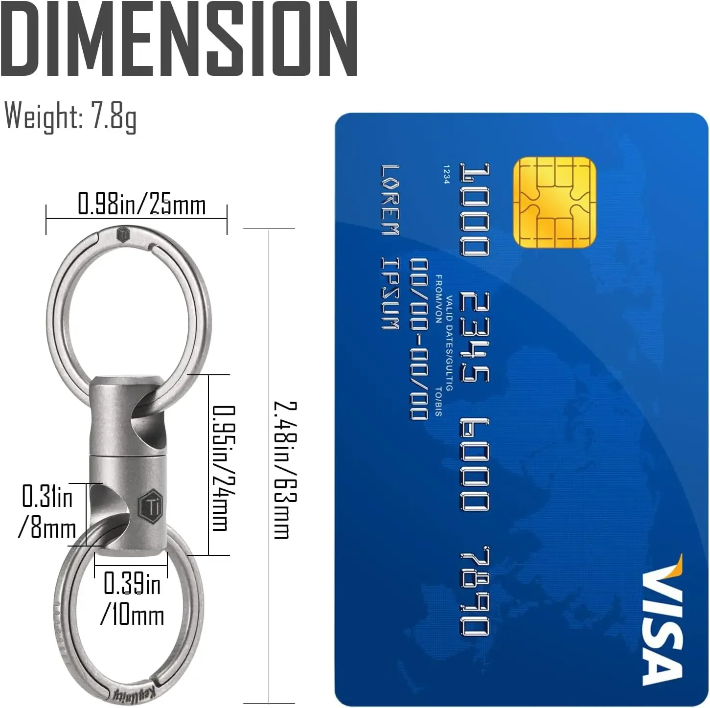 Keyunity KA15 Titanium Alloy Keychain Key Ring Connector
