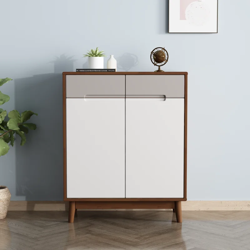 

Modern Space Saving Simple Living Room Furniture Shoe Cabinet Rack Shoe Cabinet Storage Natural Solid Wood Shoe Cabinet