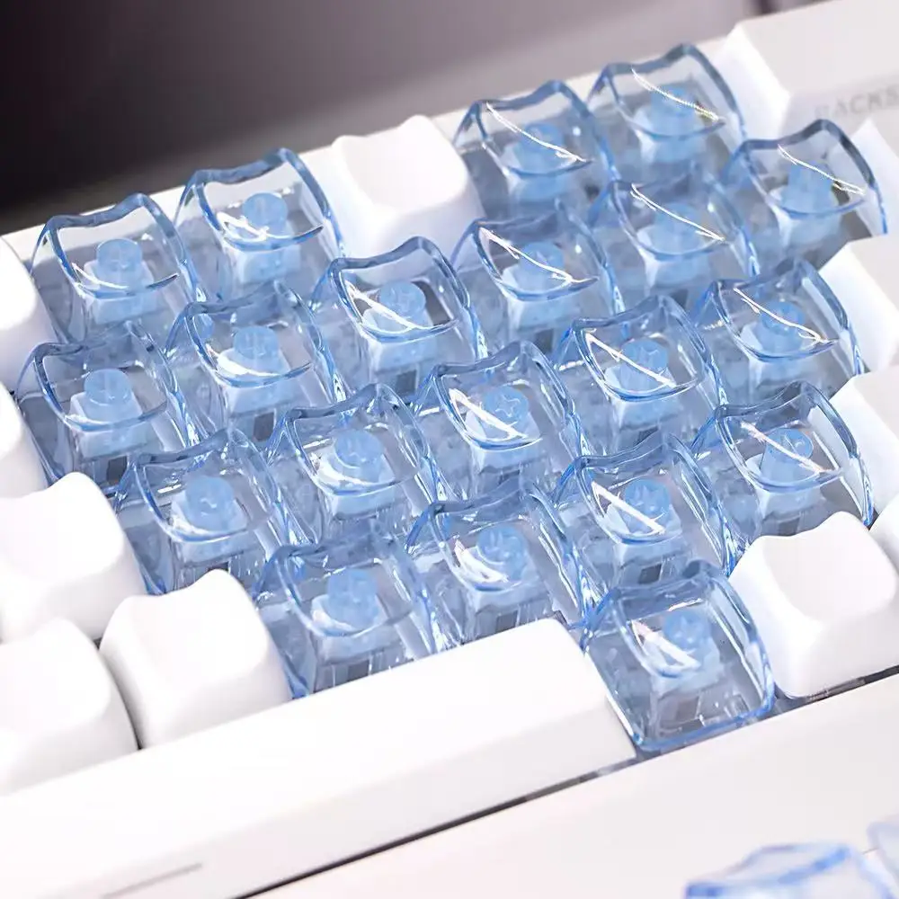 DIY Transparent heart-shaped keycaps cute cat shaped keycaps PC engraved single piece customized mechanical keyboard keycaps