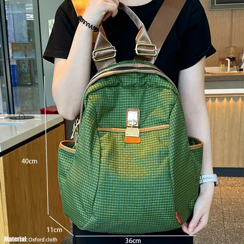 حقيبة ظهر كاجوال للسيدات خفيفة الوزن للسفر من قماش أكسفورد حقيبة مدرسية للنساء حقيبة ظهر جانبية حقيبة أصلية بسيطة